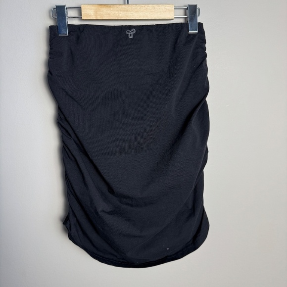 TNA Aritzia Women's Pull On Stretch Ruched Bodycon Mini Skirt Black Medium - Picture 3 of 11